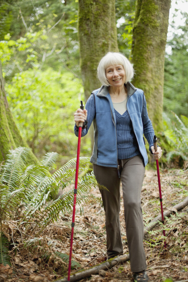 attractive senior woman out walking